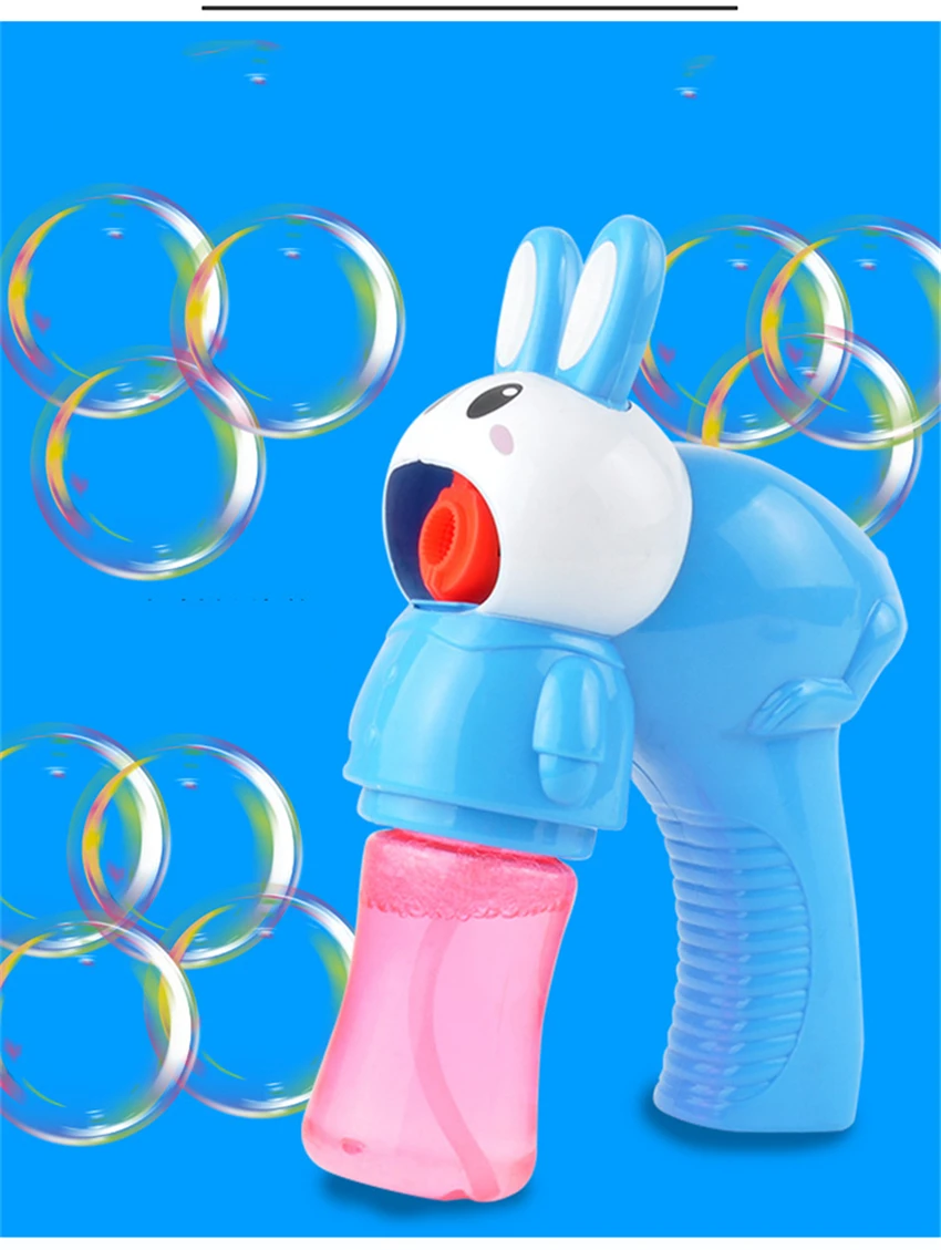 Лидер продаж милый кролик Bubble Gun игрушки животных, рыб лягушка пузырь руководство Пистолеты игрушка для детей на открытом воздухе веселые