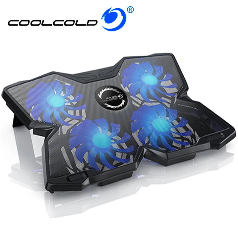COOLCOLD 12 17 дюймов охлаждающая подставка для ноутбука 4 поклонников USB Cooler Тетрадь