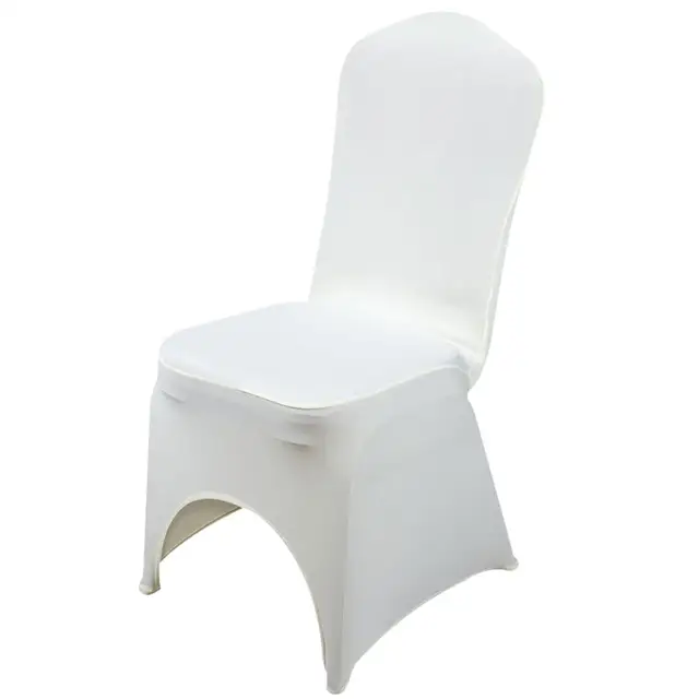 100pcs Spandex chair cover White Universal Stretch Polyester for