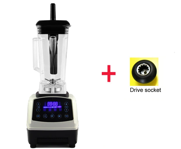 Сенсорный цифровой автоматический умный таймер 3HP BPA FREE 2L профессиональный блендер для смузи миксер соковыжималка кухонный фруктовый комбайн - Цвет: WHITE EXTRA DRIVER