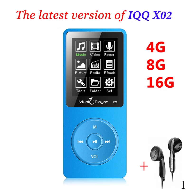 Mini MP3 16gb with Built-in Speaker IQQ x02 mp 3 Player with radio hifi speaker mp-3 hifi Player reproductor mp3 16gb walkman