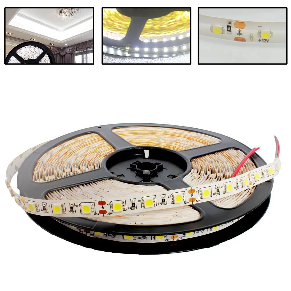 Светодиодная лента 5050 DC12V 5 м 300led Гибкая RGB световая панель супер яркость
