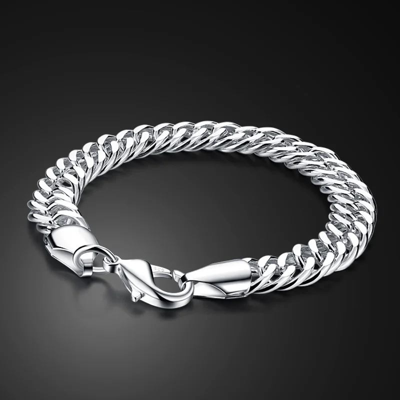 Fashion Solid Design 925 Sterling Silver Bracelet Jewelry Pure Silver ...