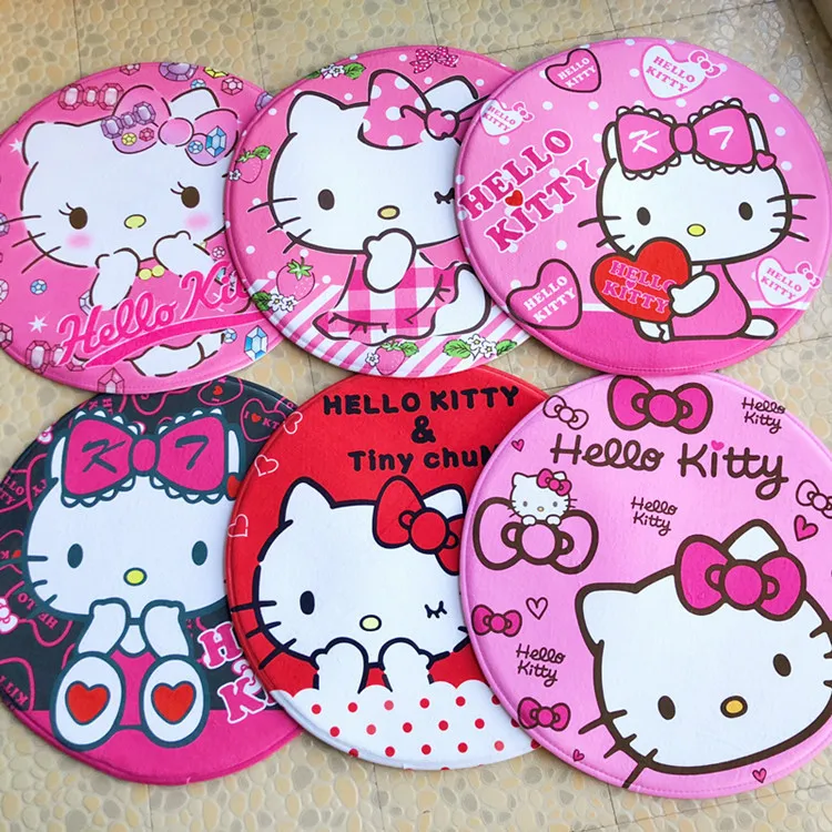 

New Hello kitty round door mat carpet super soft absorbent short plush pad XW-1089