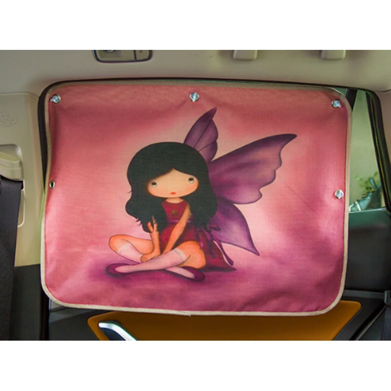 

70*50cm Car Cartoon Curtain Cover Sun Blocking Auto Curtain Side Blocking Tensile Sunshade Curtain For Children Car-Styling