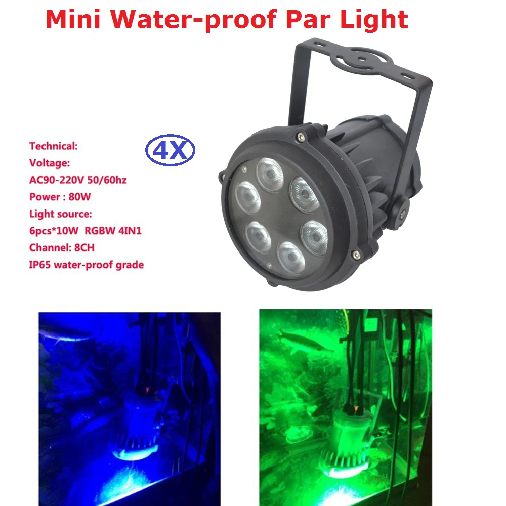 Buy 4Pcs/Lot Waterproof LED Dj Par Cans IP65 6X10W