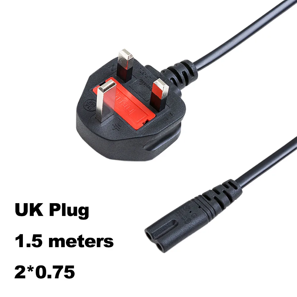 BSOD электрический шнур ЕС Кабель питания 2Pin кабель 1,5 м 250 в а шнур питания США Великобритания кабель питания провод питания для электрики