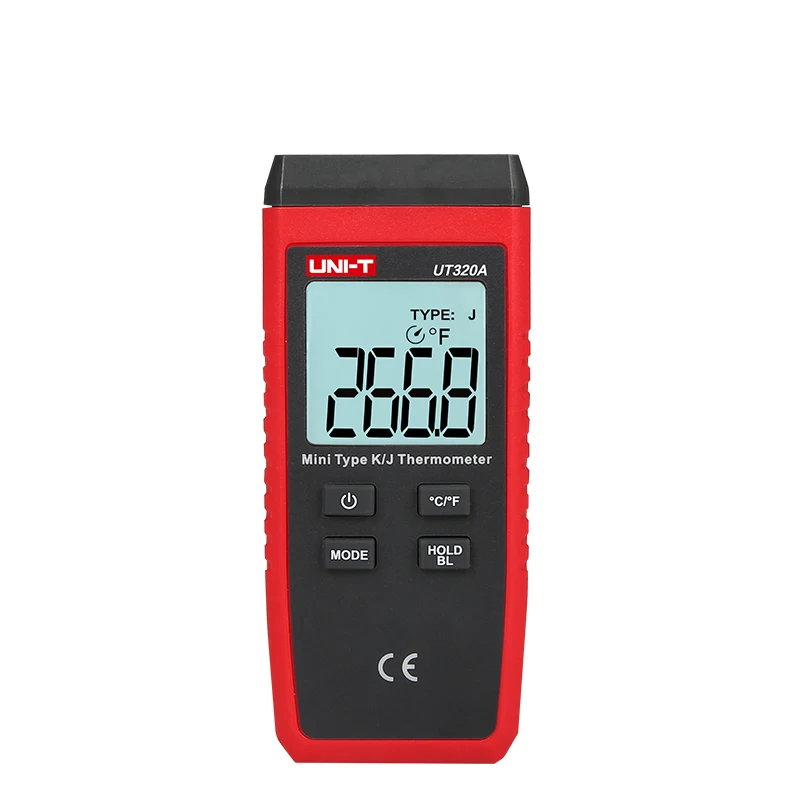 

UNI T UT320A Mini Contact Thermometer Single Channel K/J Type Thermocouple Probe Selection C/F LCD Backlight Temperature tester