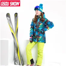 Зимний костюм женский зимний спортивный горный лыжный костюм для женщин женский лыжный костюм сноуборд куртка и брюки женские водонепроницаемые