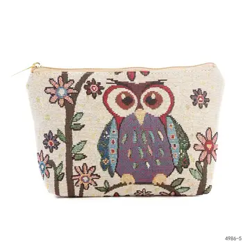 

Miyhouse Owl Printed Beauty Bag Mini Cosmetic Bag For Female Small Multifunctional Makeup Bag Wash Bag For Travel Women