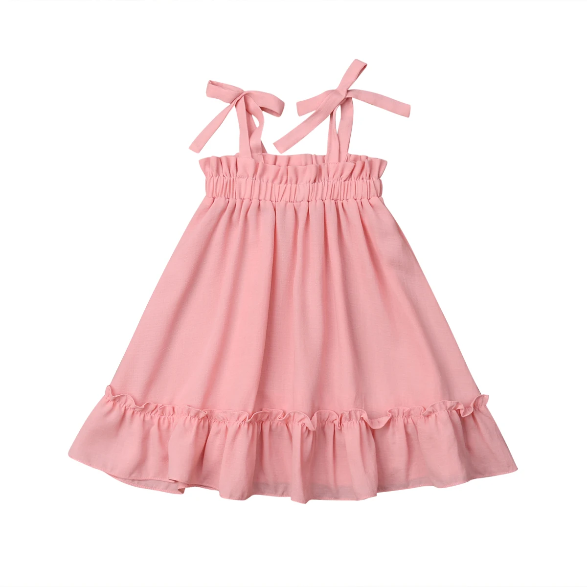 

Pudcoco Summer Newborn Toddler Infant Kid Baby Girl Clothes Ruffle Dress Princess Party Tutu Beach Bow Knot Dresses 2019 1-5T