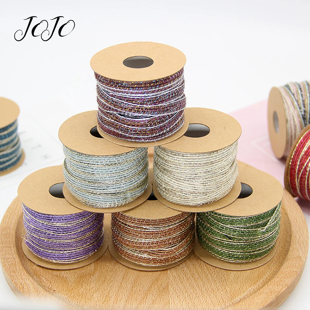 

JOJO BOWS 10m 7mm Hemp Cord Colored Weaving Fish Silk Webbing For Needlework Gift Wrapping Ribbon DIY Hair Bows Home Decoration