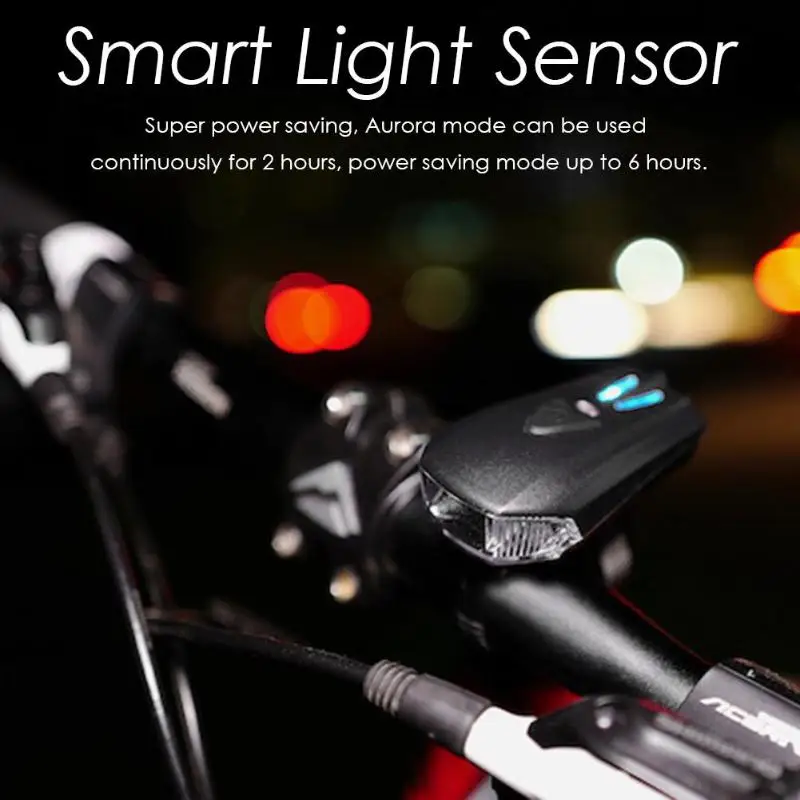 Flash Deal 5 Modes USB Charging Bicycle Light Smart Light Sensor Vibration Warning Light Waterproof Bike Front Headlight 1