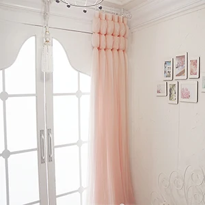 Европейские занавески для детей, для спальни, кружевные занавески для гостиной, для девочек, для оформления окна, жаккардовые розовые занавески, украшение - Цвет: 1pc tulle curtain