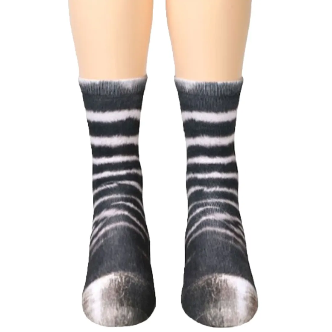 Новинка года; объемные носки с животным принтом в виде копыт и лап; забавные носки для взрослых с цифровой имитацией; носки унисекс с тигром, собакой, котом; счастливые носки