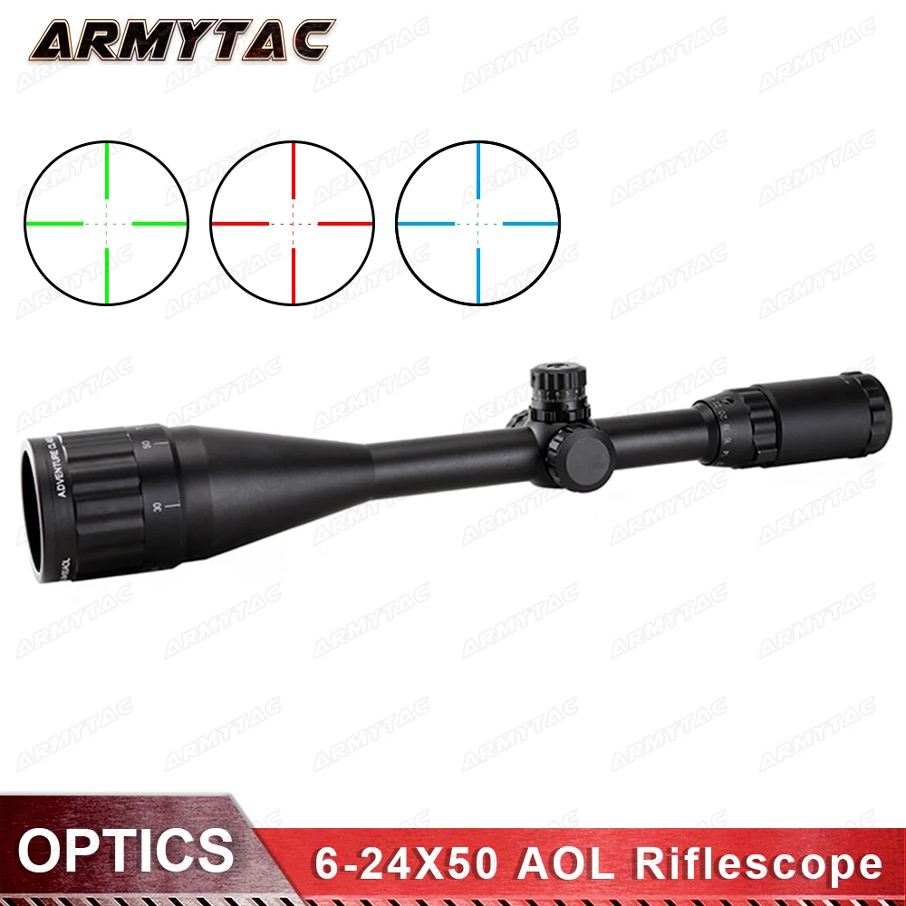 ArmyTac снайперская съемка 6 24X50 AOL 1 дюймов полноразмерный тактический Оптический