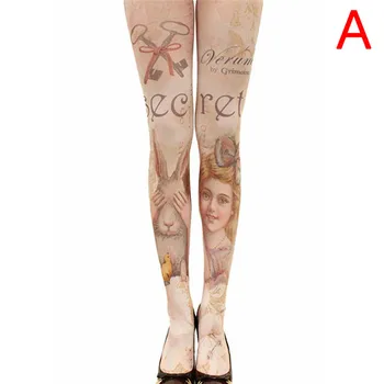 

New Tights With Cats Harajuku Tattoo Cat Pantyhose Female Fancy Stocking Medias Party Pants For Women pantyhoses Lolita