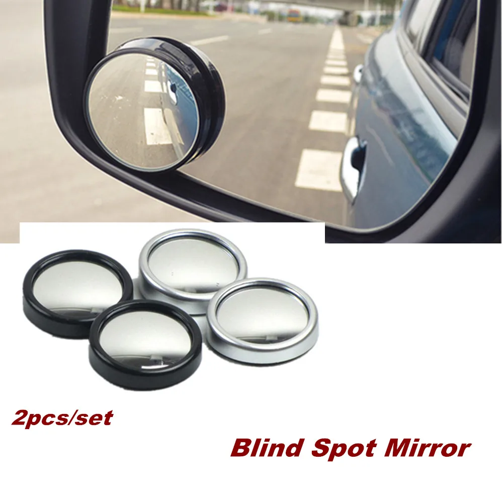 2pcs Car Vehicle Blind Spot Dead Zone Mirror Rear View Mirror Small Round Mirror 360 Wide Angle