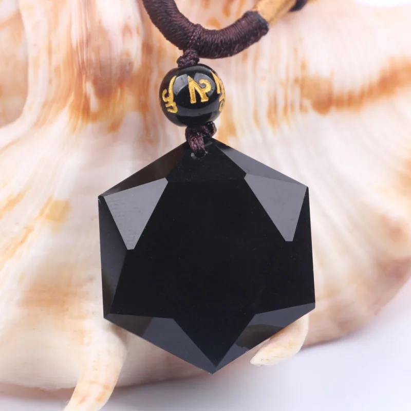 

Natural Obsidian Energy stone Pendant Beads Necklace Charm Jewellery Fashion Accessories Hand-Carved Baby Lucky Amulet Gifts