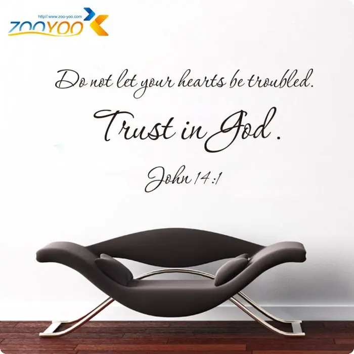 

Quote Wall Decals 2014 New Designs Trust Is God Removable Letting Quote Vinyl Wall Stickers Home Decor ZY8198 Wall Art Decals