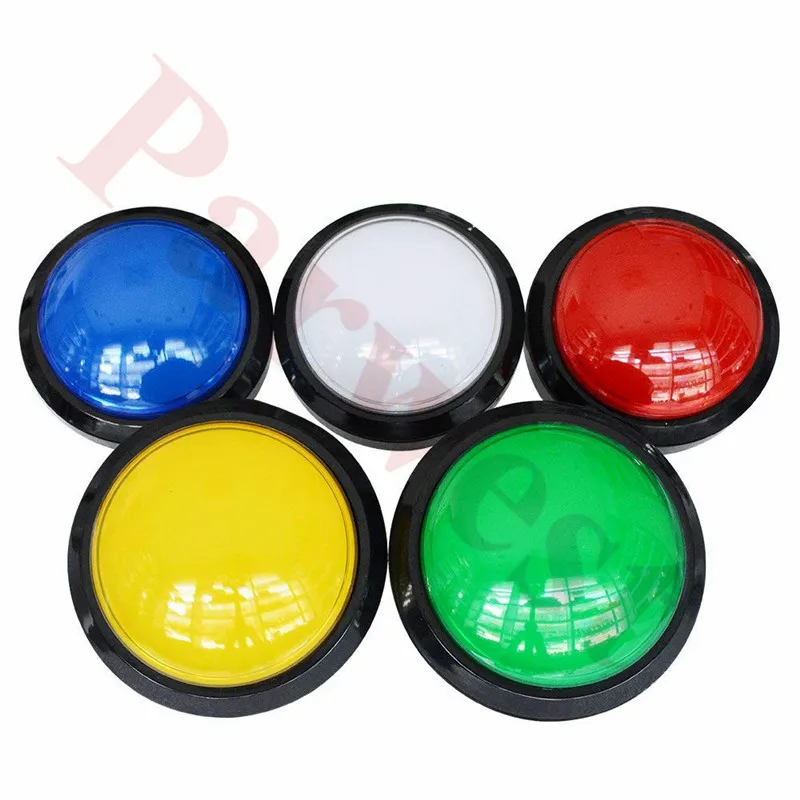 

5pcs/lot 100mm Big Dome Illuminated Push Button 12V LED Arcade Buttons with Micro-Switch for Arcade Machine Part