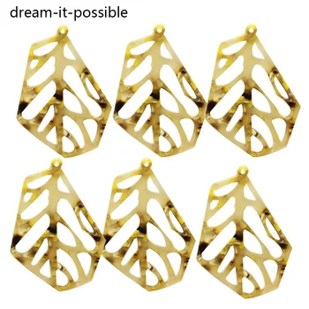 

dream-it-possible 12 pcs new 4.2cm diy clear acrylic accetic acid resin leaves earrings jewelry accessories parts for making