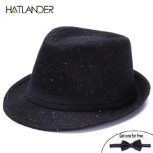 HATLANDER ретро джентльмен Панама фетровая шляпа мужская Джаз billycock кепки открытый trilby chapeau Дерби Церкви Шляпы Топ фетровые шляпы