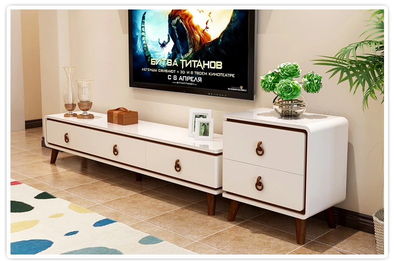 TV Stand modern Living Room Home Furniture tv led monitor stand mueble tv cabinet mesa tv table+ Coffee Table centro table bass