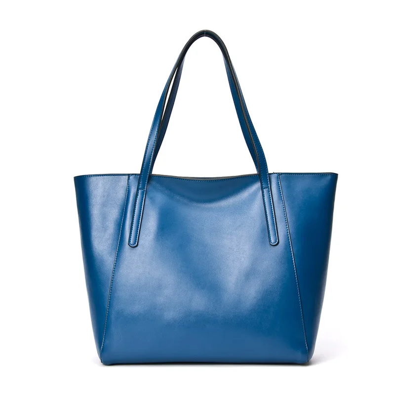 DIENQI, высокое качество, женская сумка из натуральной кожи, женские большие сумки через плечо, женские сумки, черные сумки с верхней ручкой - Цвет: Blue