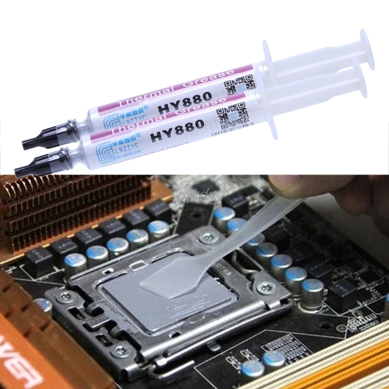2 шт. 2g HY880 Тепловая смазка Чипсет CPU охлаждающая смесь силиконовая паста 5 15 W