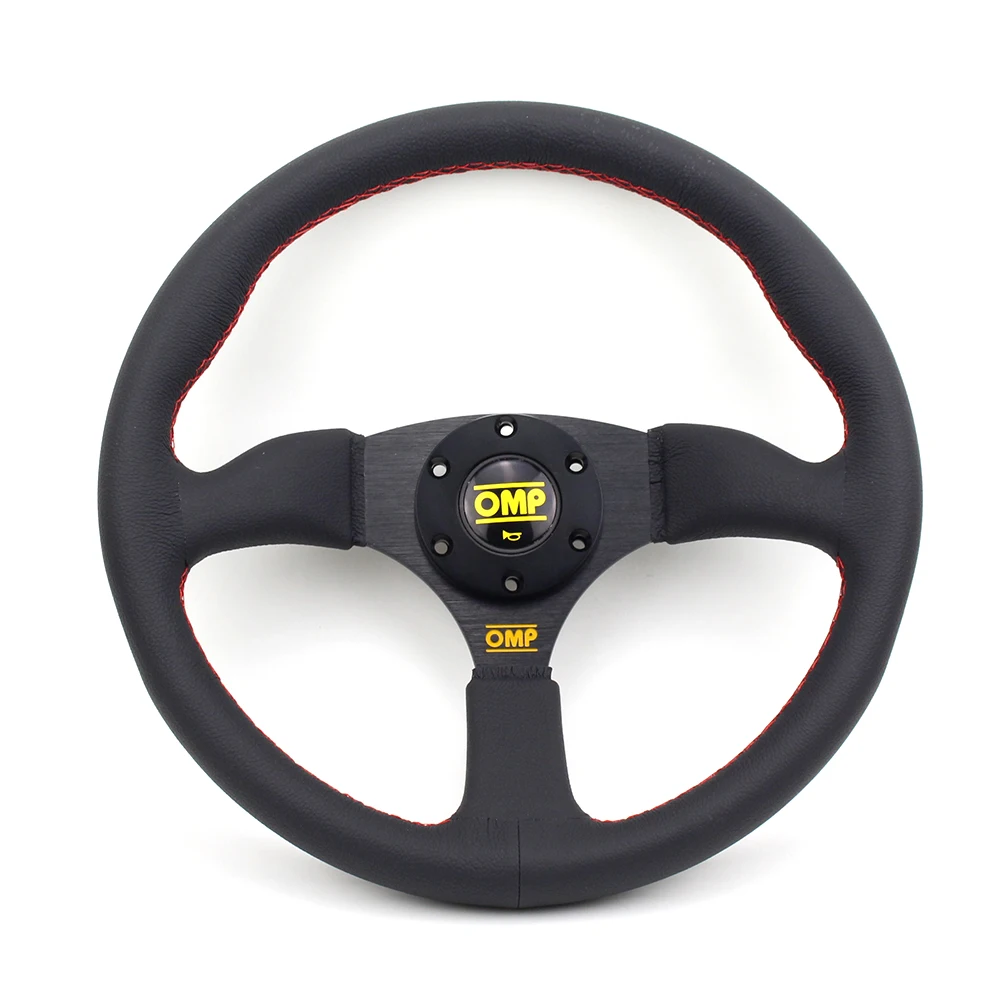 

350mm 14inch OMP Sport Modified Steering Wheel Universal Car Racing Performance Tuning Sports Leather Steering Wheel