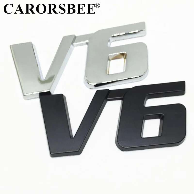 

3D Chrome Metal V6 Emblem Badge Car stickers Auto Accessories Decal for Toyota corolla chr yaris avensis camry reiz 4X4 SUV