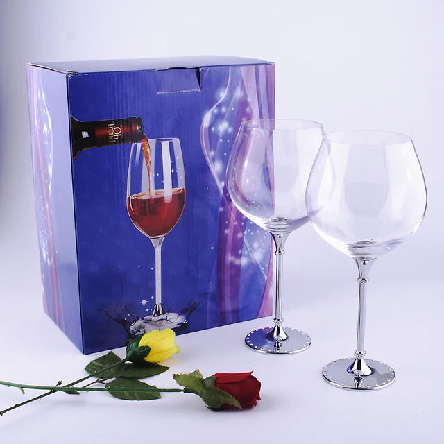 Us 69 5 New 2pcs Set Gles Cups 800ml Wine Goblet For Wedding Celebration Party Toasting Valentines Day Gl Jar With Handle In
