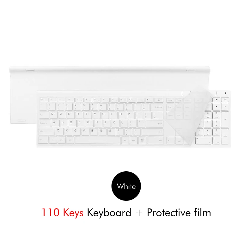 B. O. W 2,4 ГГц перезаряжаемая компактная Бесшумная клавиатура и мышь с Nano USB Приемником Для Windows, ноутбука, ПК, ноутбука - Цвет: White 110Keys