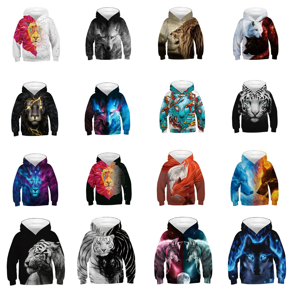

Wolf Printed Hoodies kid 3d Hoodies Brand Sweatshirts Boy Jackets Quality Pullover Fashion Tracksuits Animal Streetwear Out Coat