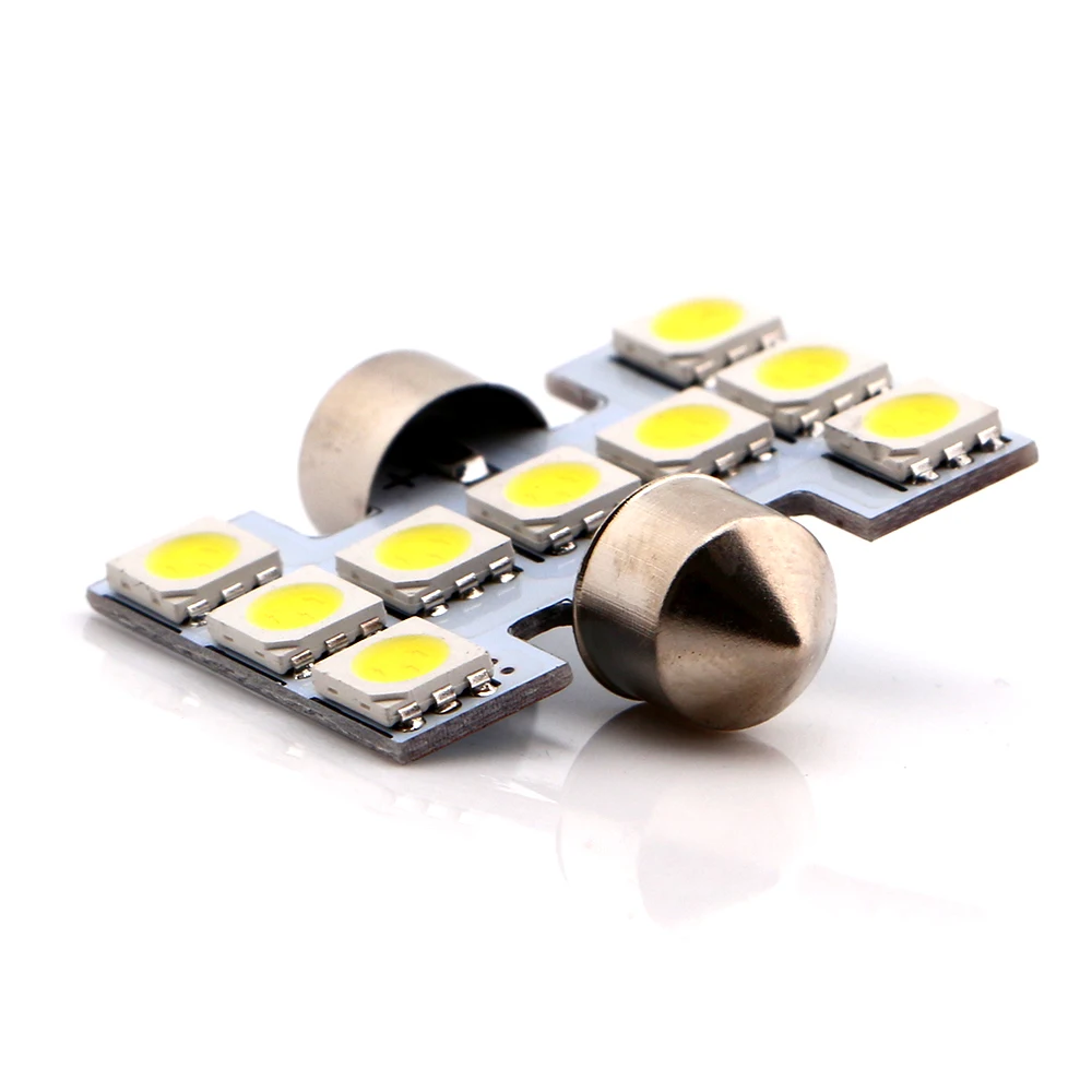 YM E Bright 10 шт./лот C5W 12 В DC 5050 9 SMD 31 мм/36 мм/39 мм/41 мм гирлянда купол светодиодные