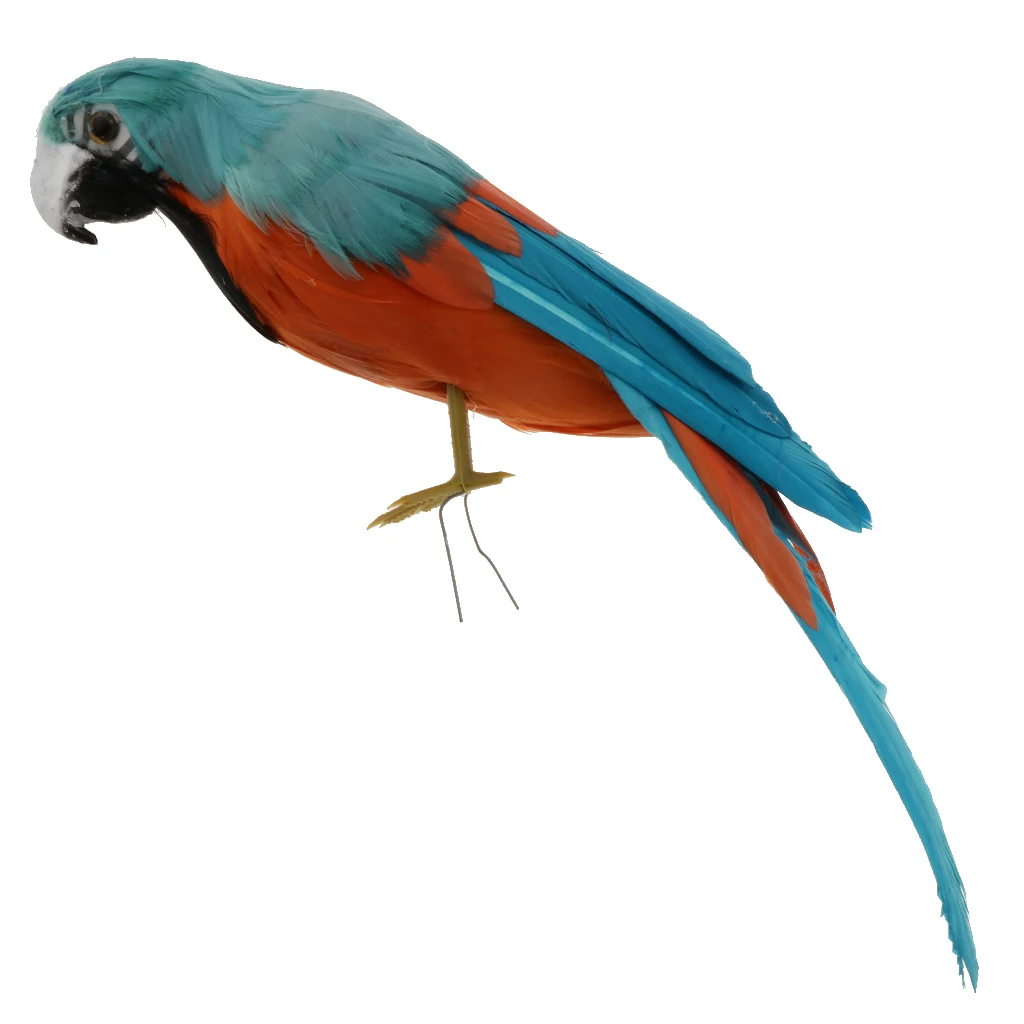 Simulation Parrot Model Artificial Feather Bird Animal Figurine Home Garden Sculptures Yard Law Ornament Decor Fancy Dress Party