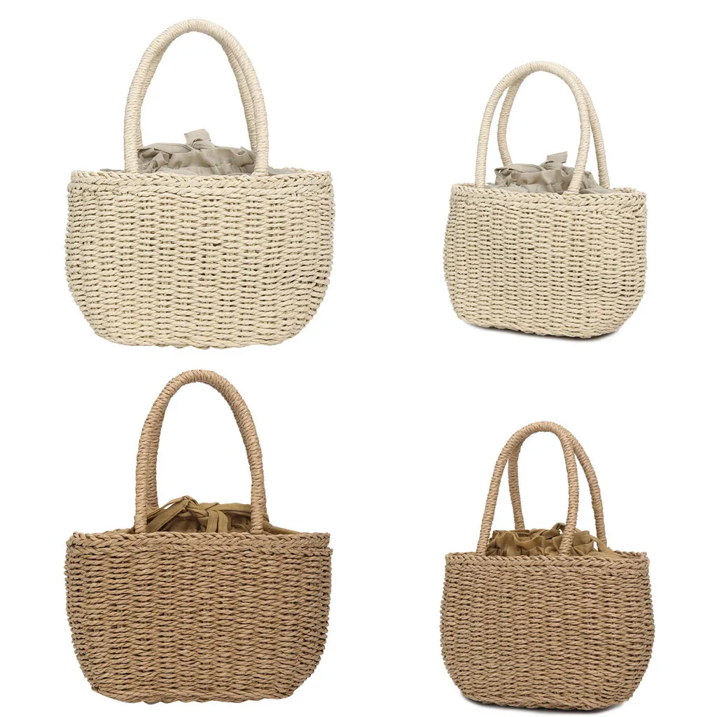 

Fresh Beach Shopping Bag Women's Fashion Straw Woven Bag Solid Color Handbag Versatile Shoulder Bag Torebki Damskie Sac A Main30