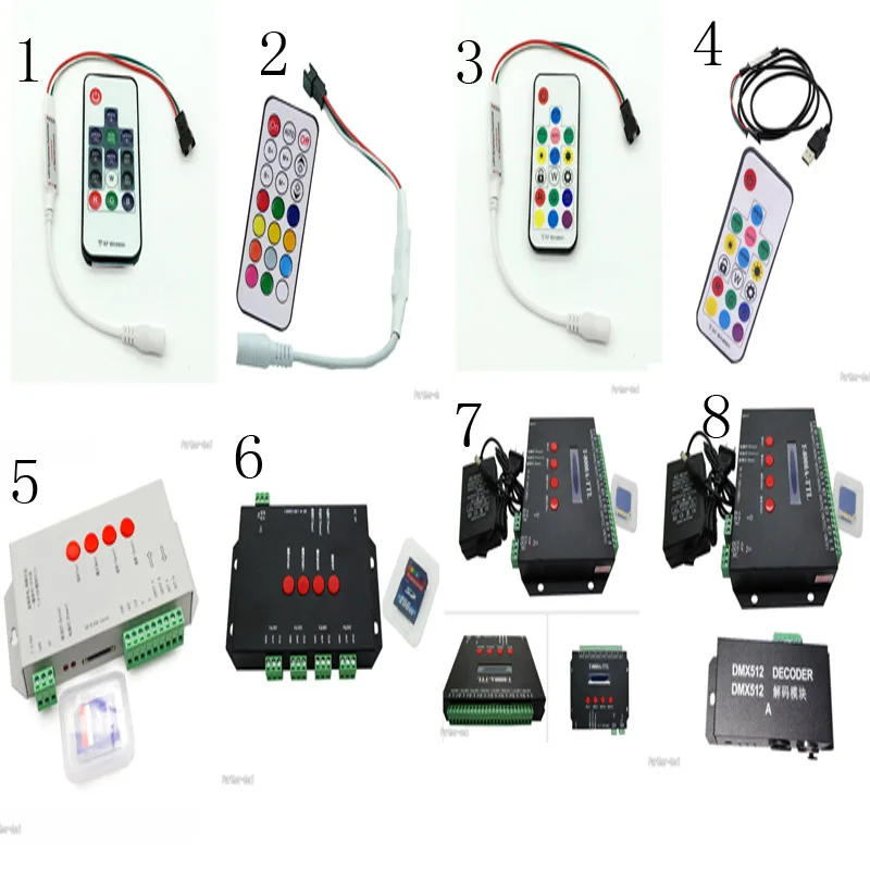 MERHOLE WS2812 controller T1000S T4000S-T8000A Dream Controller 128 SD Card Pixel DC5 ~ 24V for WS2801 WS2811 WS2812B lamp | Лампы и