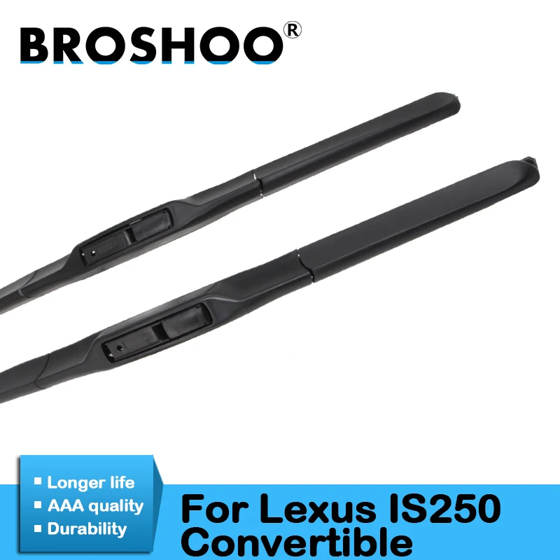 

BROSHOO Car Wiper Blades Rubber For Lexus IS250 Covertible,2006 2007 2008 2009 2010 2011 2012 2013 2014 Fit Standard Hook Arm