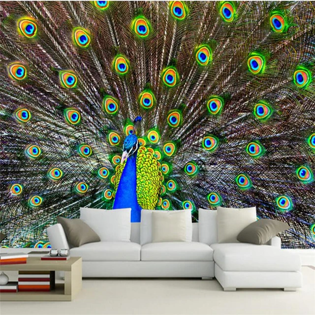 Beibehang HD Peacock Open Screen Photo TV Office Background Wall Painting Wallpaper Home Decorative For Beibehang HD Peacock Open Screen Photo TV Office Background Wall Painting Wallpaper Home Decorative For