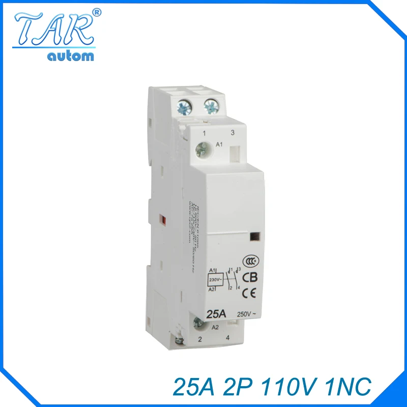 

Din rail household AC contactor 25A 2P 110V 1NC Household contact module Din Rail Modular contactor