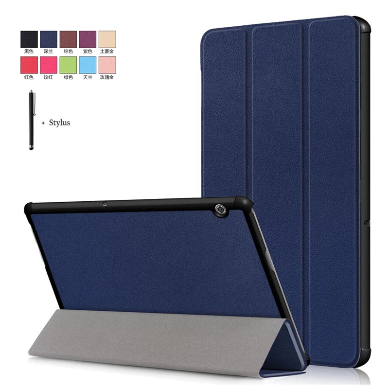 

For Huawei MediaPad T5 AGS2-W09/L09/L03/W19 10.1" Case Cover For Huawei T5 10 Wake Sleep Smart Flip Leather Stand Funda+Stylus