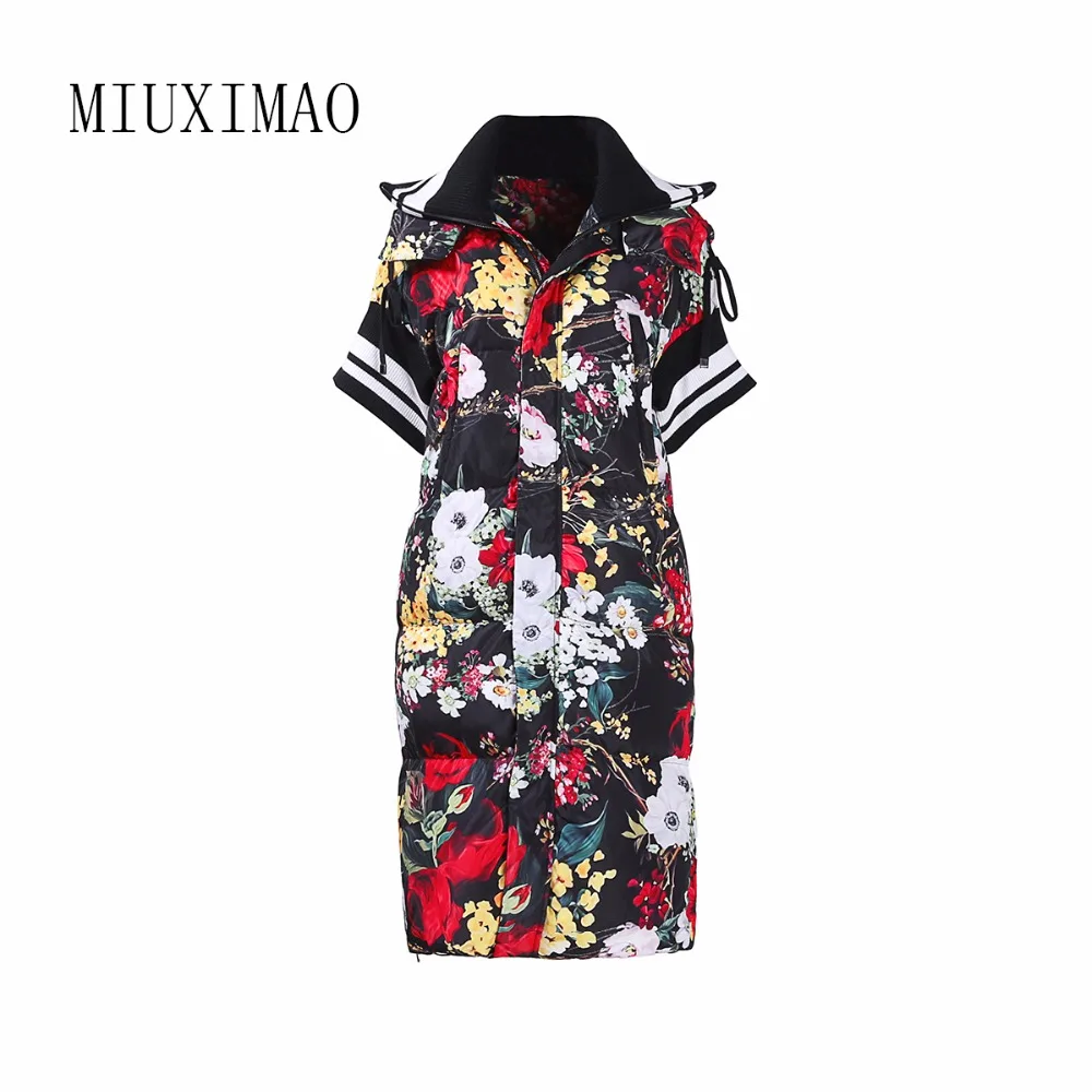 

2018 Latest Winter New Arrival Luxurious Flower Printing Elegant Fashion Warm Long Coat Women
