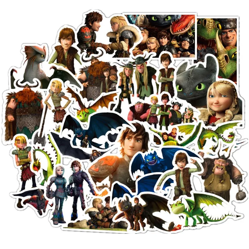 

42 Pcs How to Train Your Dragon Series Stickers For Notebook PC Skateboard Bicycle Car Motorcycle DIY Waterproof Toy Sticker