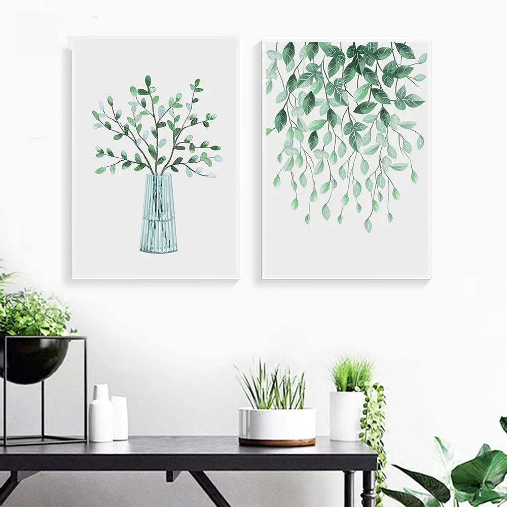 Scandinavian-Style-Watercolor-Plant-Leaf-Nordic-Poster-Nature-Wall-Art-Canvas-Prints-Painting-Decoration-Pictures-Home(3)