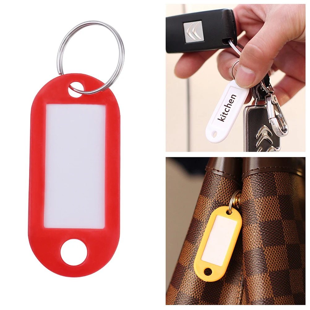 

10Pcs/Pack Multifunctional Practical Coloured Durable Plastic Key Fobs Language ID Tags Labels Key Rings for Keys Luggage Tags