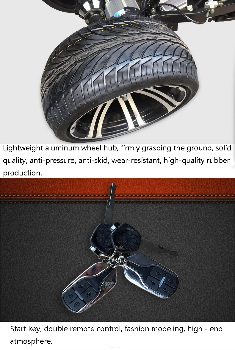 Discount 60V 1000W Three Rounds of Motorcycle Electric Motorcycles Citycoco Citycoco Electric Scooter Lead-acid Battery 6