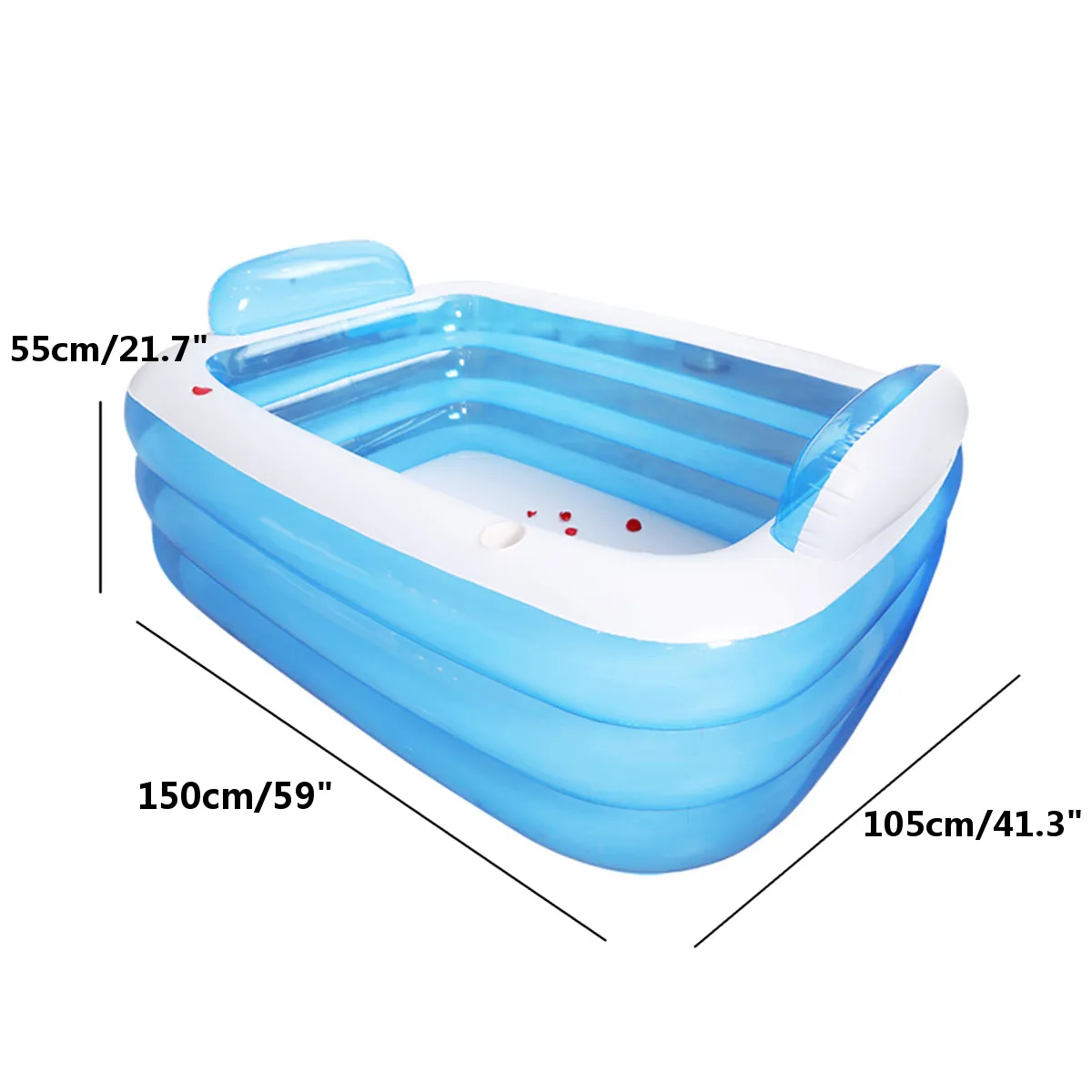 180 см/150 см Складная Ванна, надувная ванна для взрослых, сохраняющая тепло, плавательный бассейн, ванна с воздушным насосом, ванна для купания - Цвет: 150x105x55cm