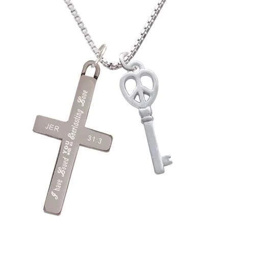 Open Peace Heart Key - Everlasting Love - Cross Necklace (1)